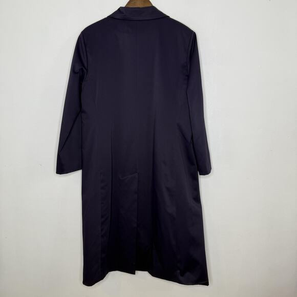 Cole Haan Coat Womens 12 Purple Thermore Insulated Long Button Trench Jacket - Picture 6 of 8